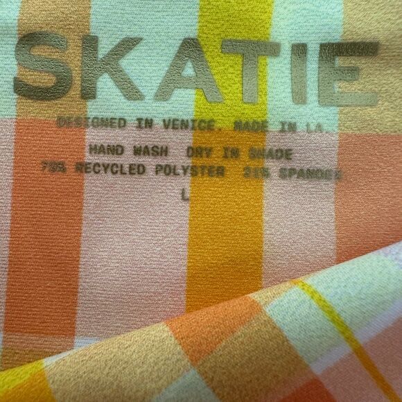 Skatie Elsa Suva Plaid String Swim Bikini Bottoms Size Large NEW with Tags - Picture 8 of 9